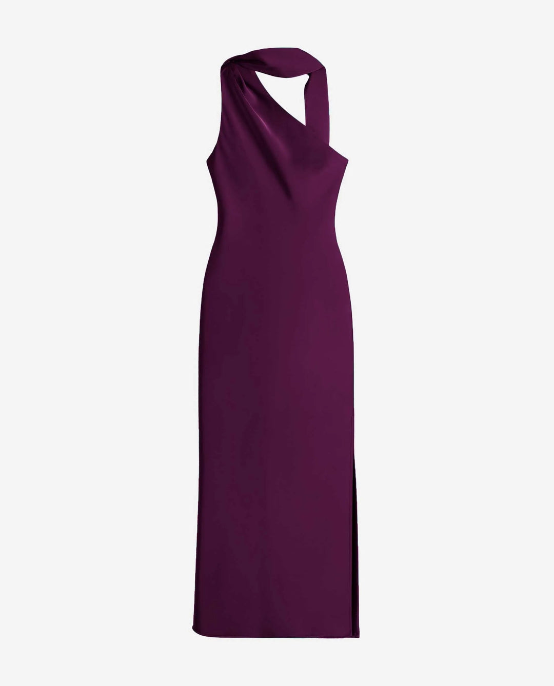 Zinash - Ein-Schulter-Midi-Kleid mit Schleife am Hals