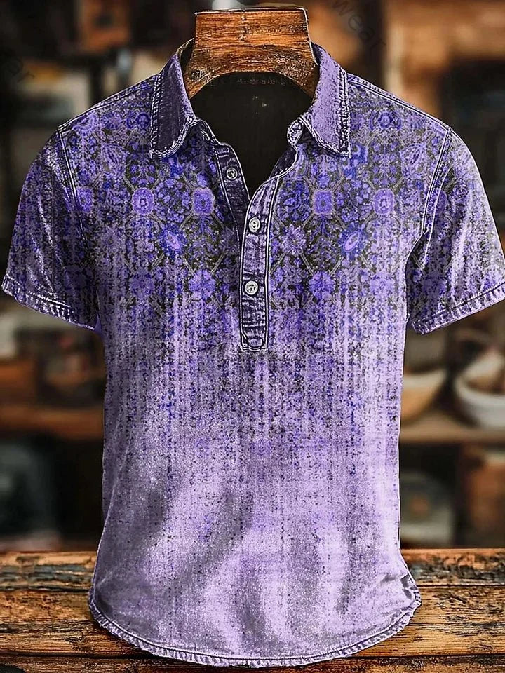 Vishal - Retro Polo Shirt Mit Farbverlauf