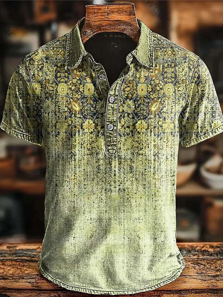 Vishal - Retro Polo Shirt Mit Farbverlauf