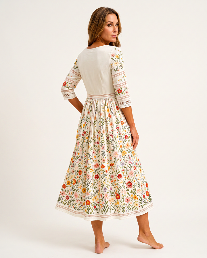 Lejina – Midi-Kleid „Blumenwiesen-Anhänger“