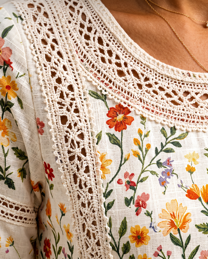 Lejina – Midi-Kleid „Blumenwiesen-Anhänger“