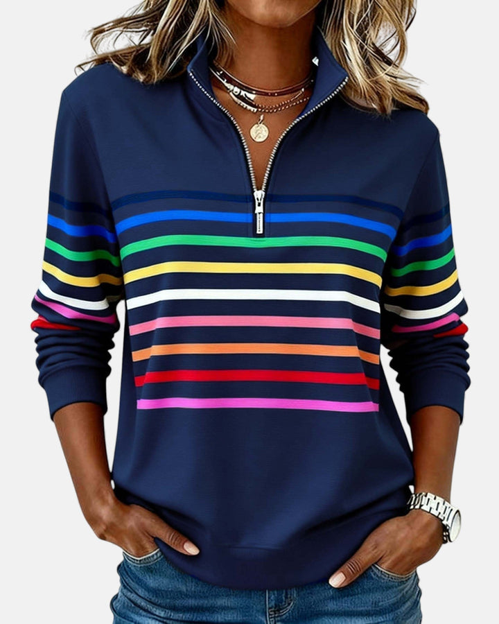 Mourinda - Gestreiftes Sweatshirt in Viertellänge
