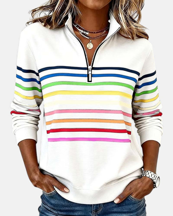 Mourinda - Gestreiftes Sweatshirt in Viertellänge