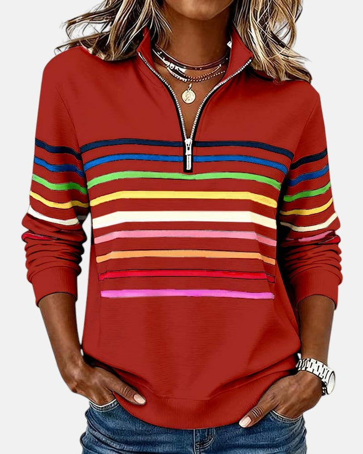 Mourinda - Gestreiftes Sweatshirt in Viertellänge