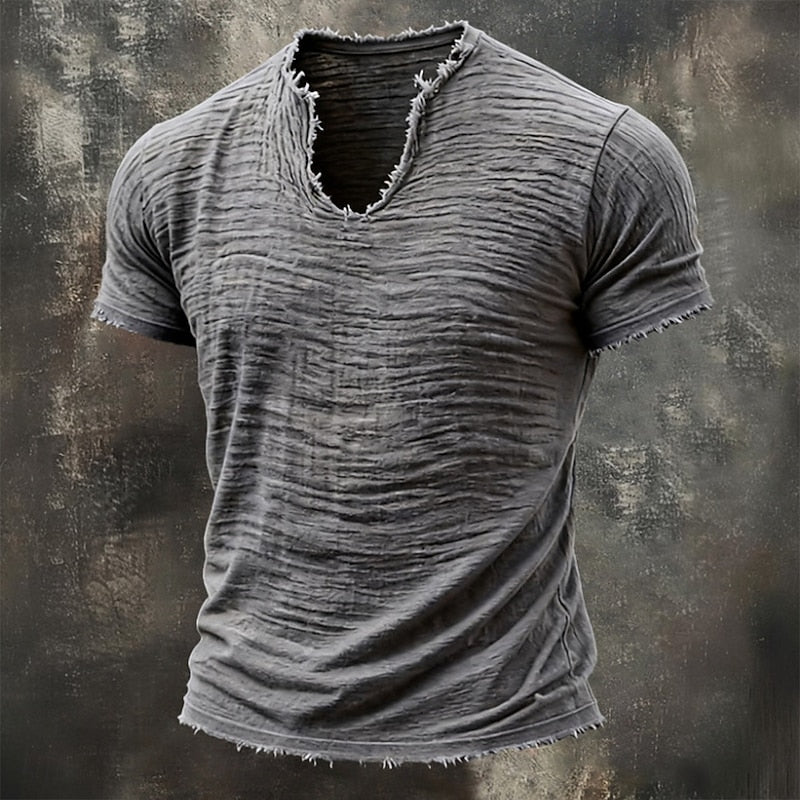Pavel - Vintage T-shirt Mit V-ausschnitt