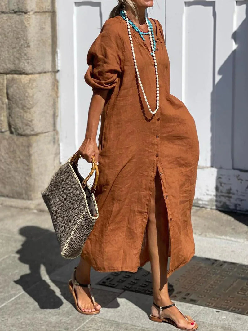 Mihaela – Langes Kleid mit Knöpfen