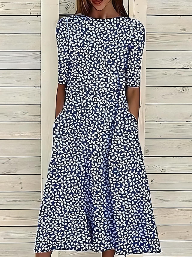 Kwanza – Fließendes Midikleid mit Blumenmuster