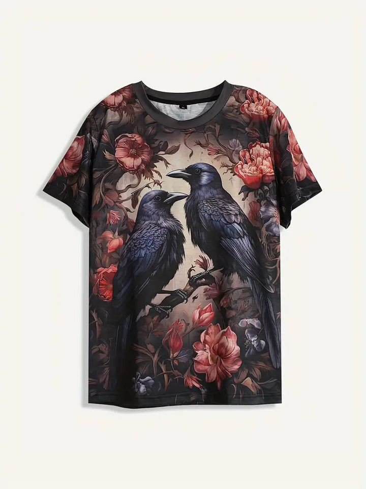 Selina™ - Vogel & Blumen T-Shirt