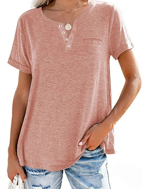 Mode Farbe Tasche Kurzarm T-Shirt