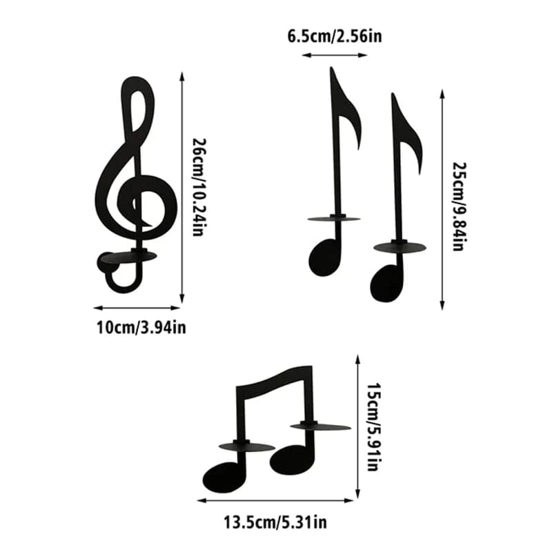 Schwarze Musiknote Wandleuchter