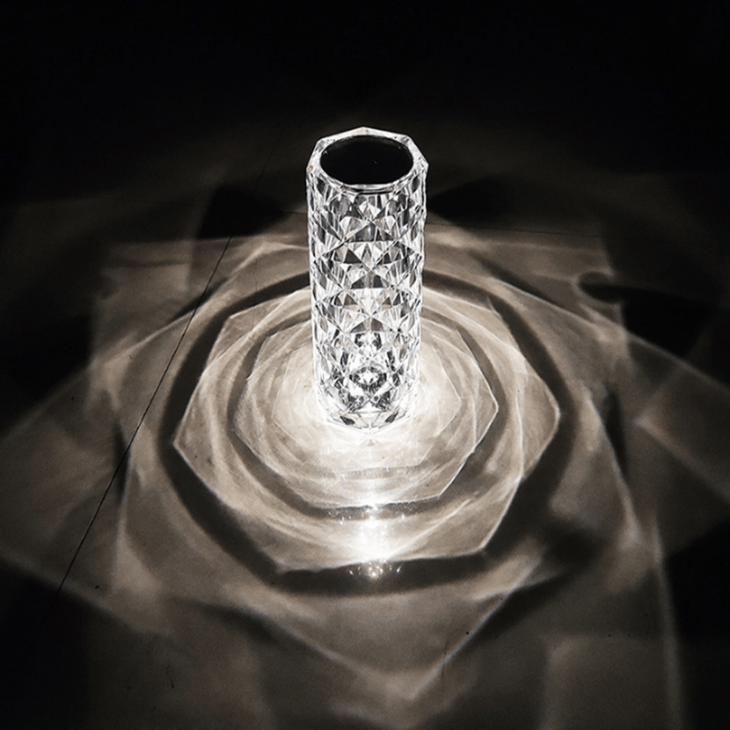 16 Farben Rosenstrahlen Kristall Diamant Tischlampe