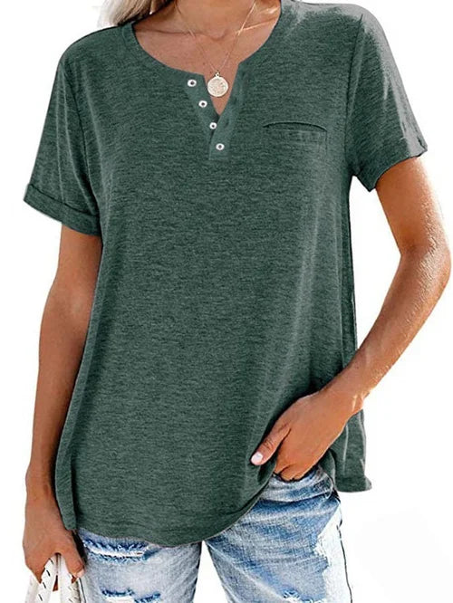Mode Farbe Tasche Kurzarm T-Shirt