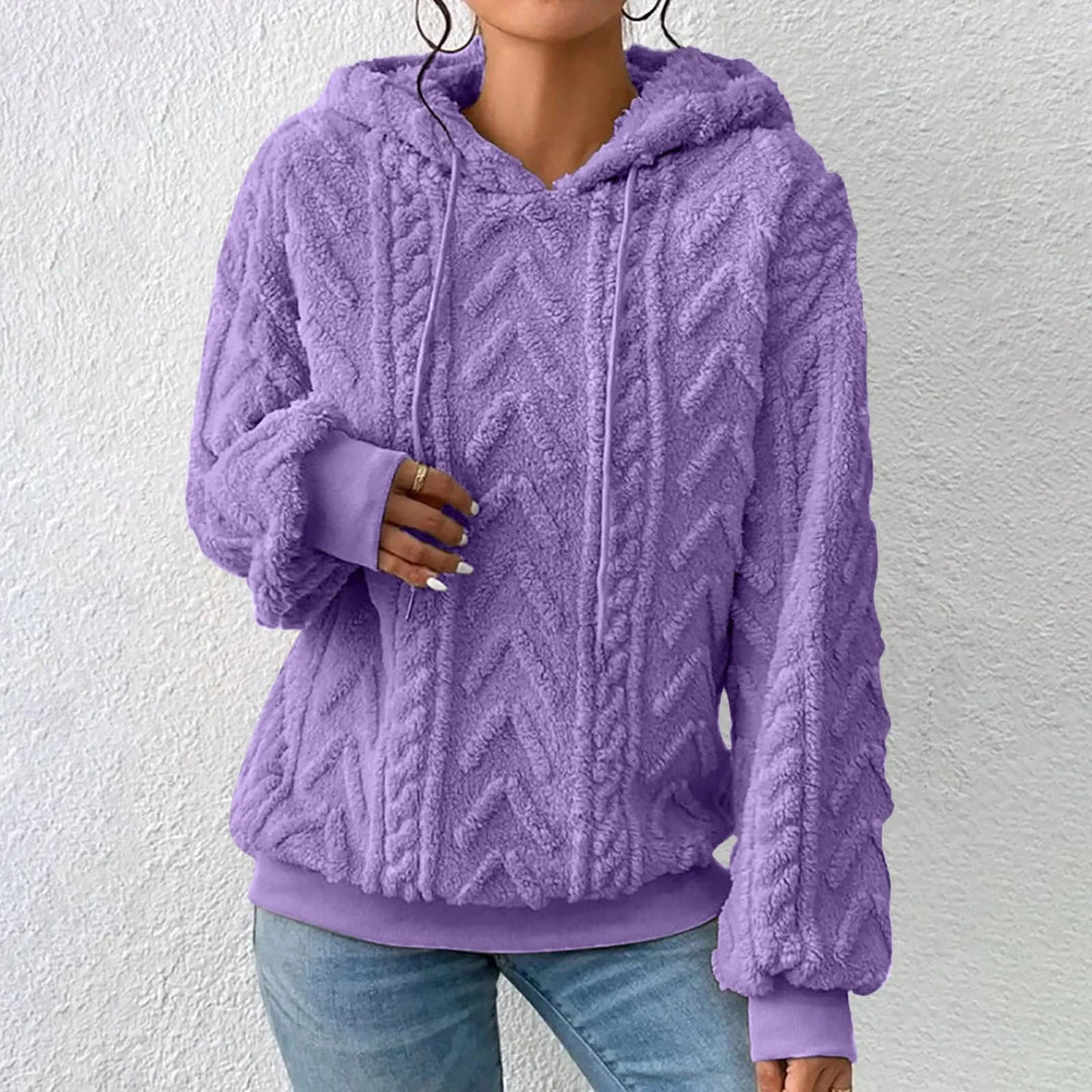 Einfarbiger Plüsch-Jacquard-Kapuzenpullover mit Verdickung