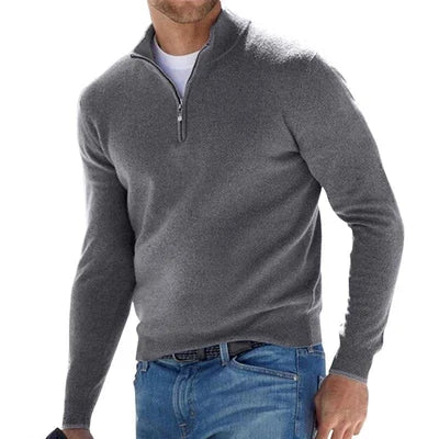 Herren Basic Pulli mit Reißverschluss