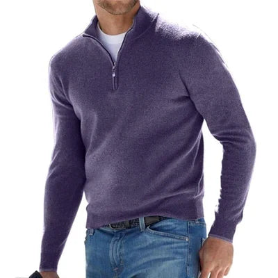 Herren Basic Pulli mit Reißverschluss